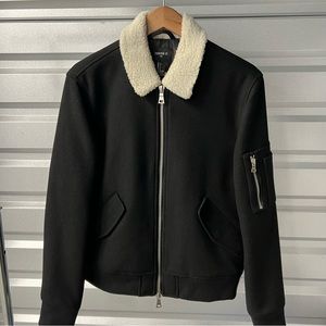 💌 SOLD 💌 Black Wool Bomber Jacket